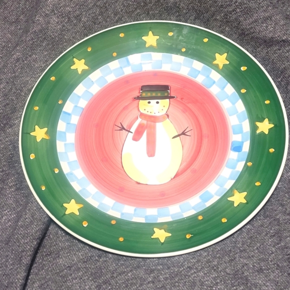 Gibson Snowman Platter~Perfect for Serving or for Decoration~Like New~Christmas
